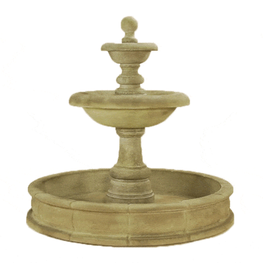 Villa Santini Two Tier Pond Outdoor Cast Stone Garden Fountain Tall Fountain Tuscan